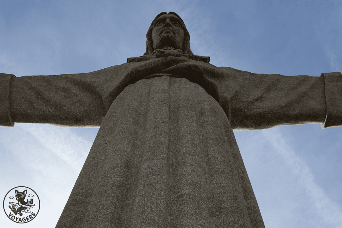Statue du Cristo Rei d'Almada photographiée près de Lisbonne